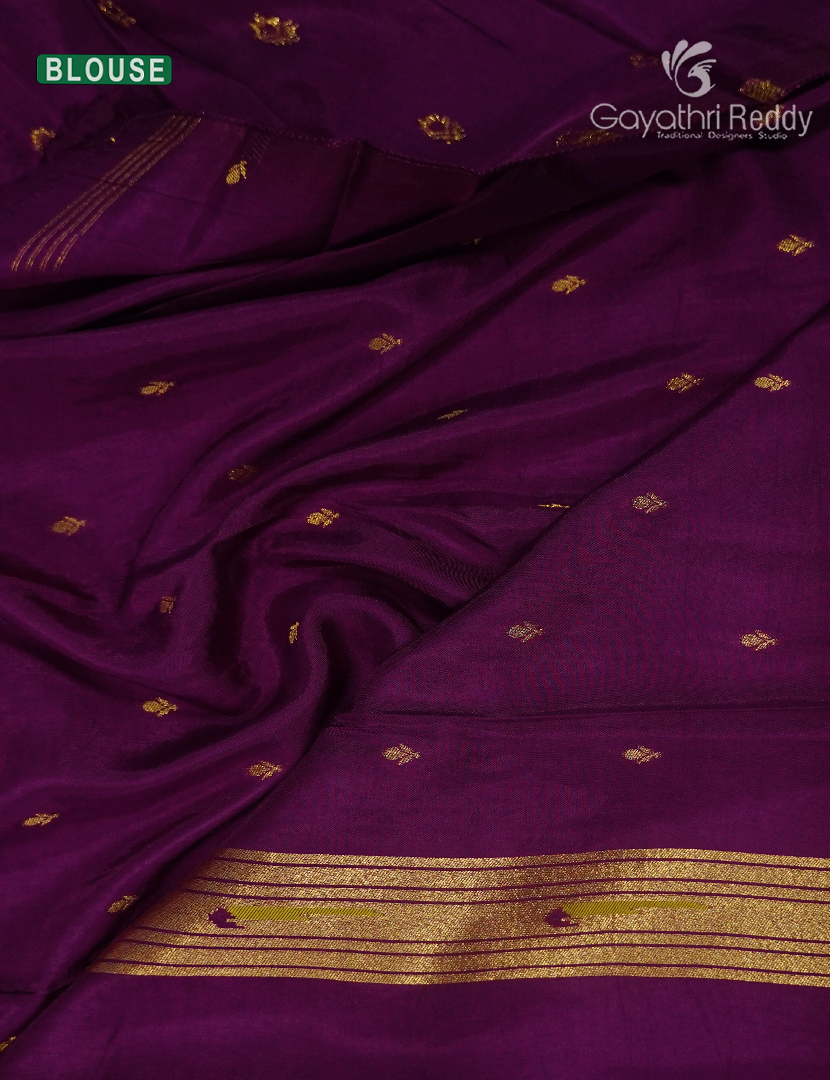 Pure Satin Silk Saree in Magenta