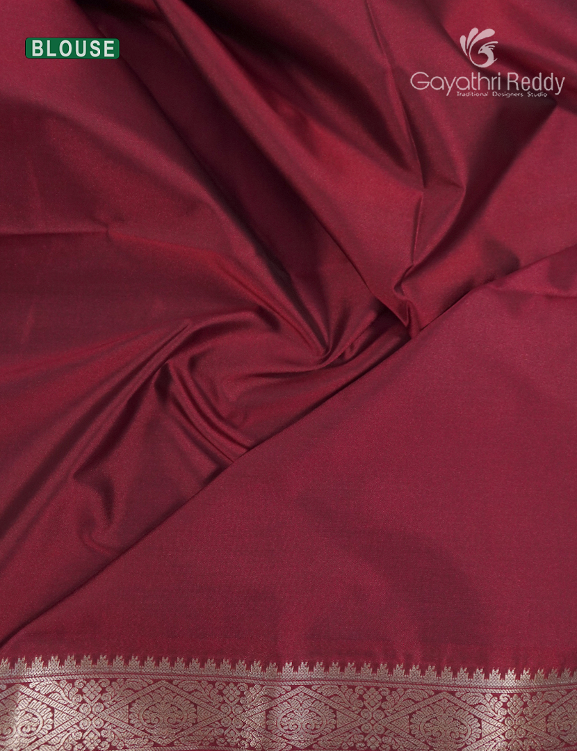 Soft Silk Saree in Grey and Deep Magenta