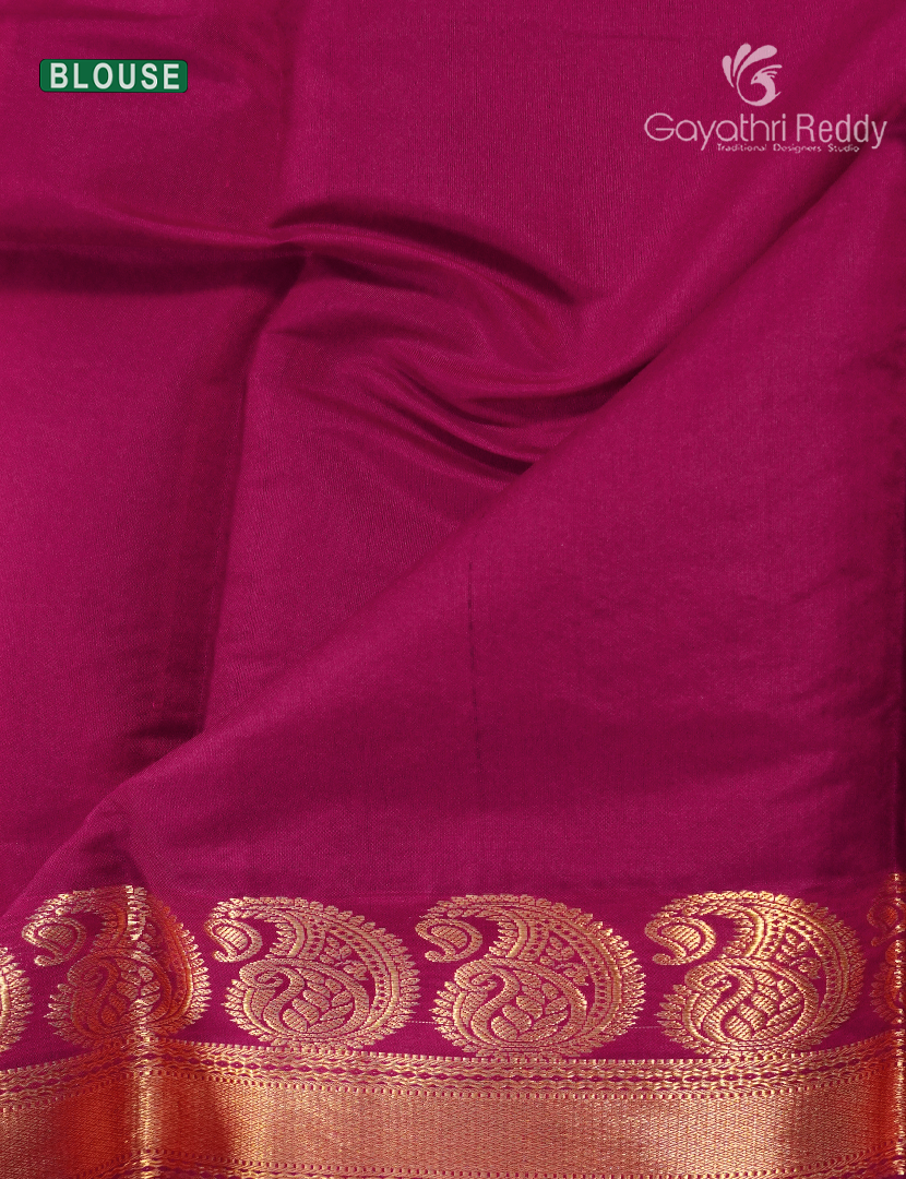 Pure Kanchi Sico Saree in Parrot Green and Deep Pink