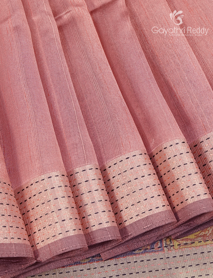 Semi Tussar Saree in Pastel Peach