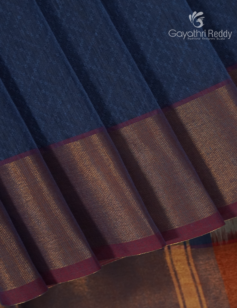 Semi Ikat Sico Saree in Elephant Grey