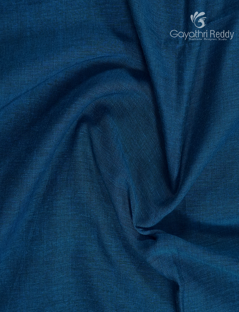 Jamdani Cotton Saree in Deep Rama Blue