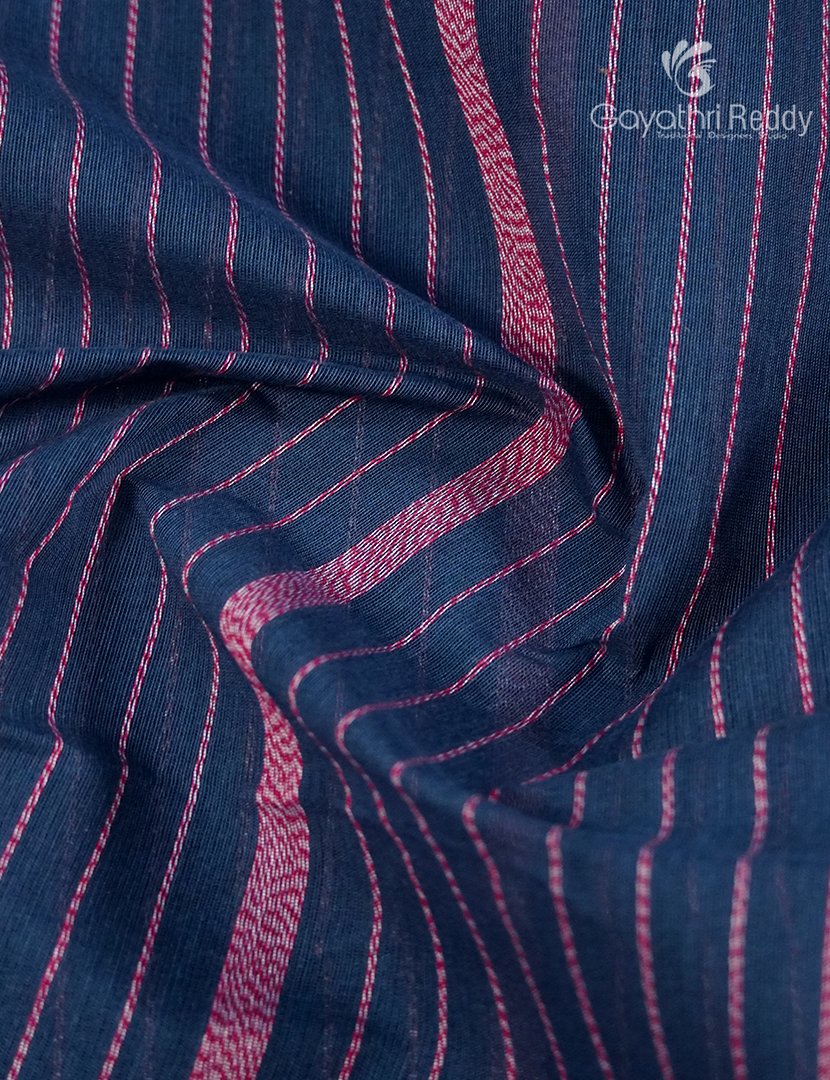 Pure Handloom Cotton Sareein Indigo Blue