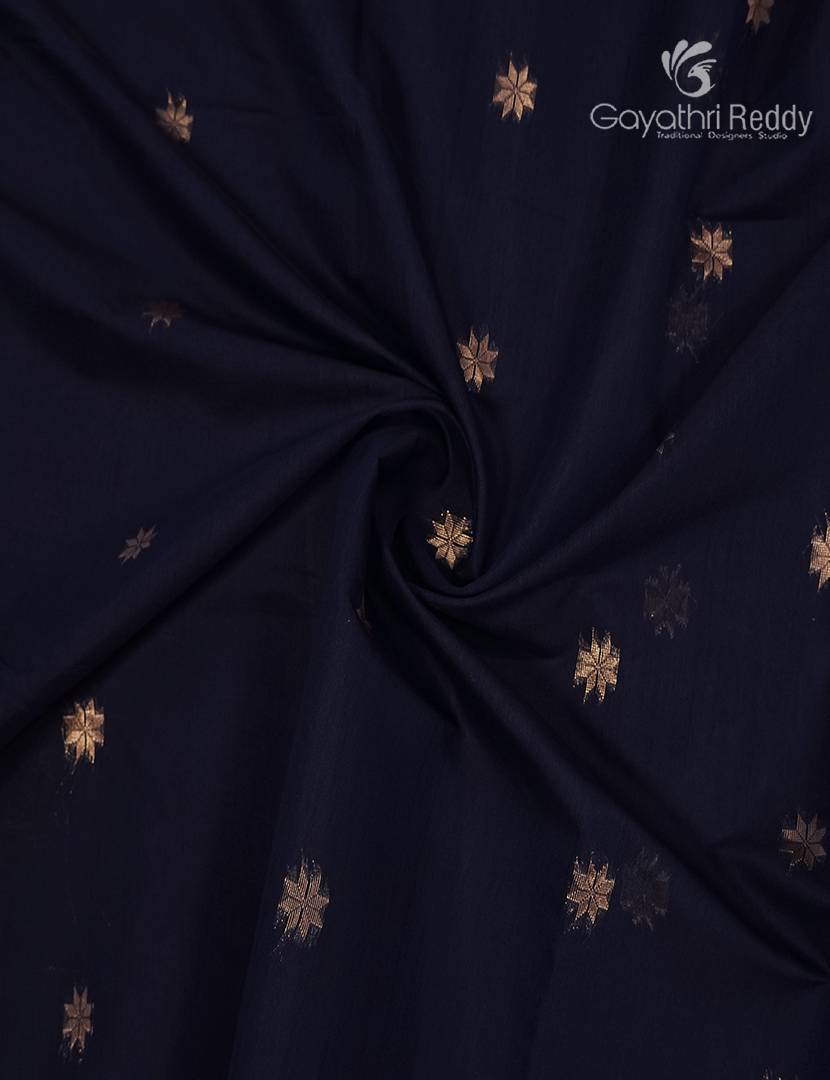 Kanchipuram Sico Saree in Navy Blue and Maroon Red