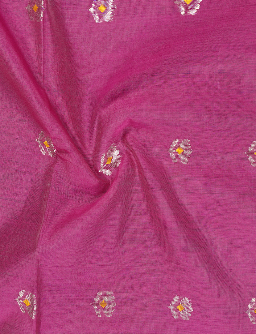 Pure Chanderi Sico Saree in Rose Pink