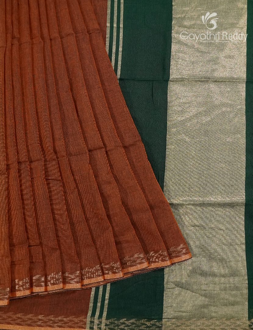 Jamdani Cotton Saree in Deep Mustard