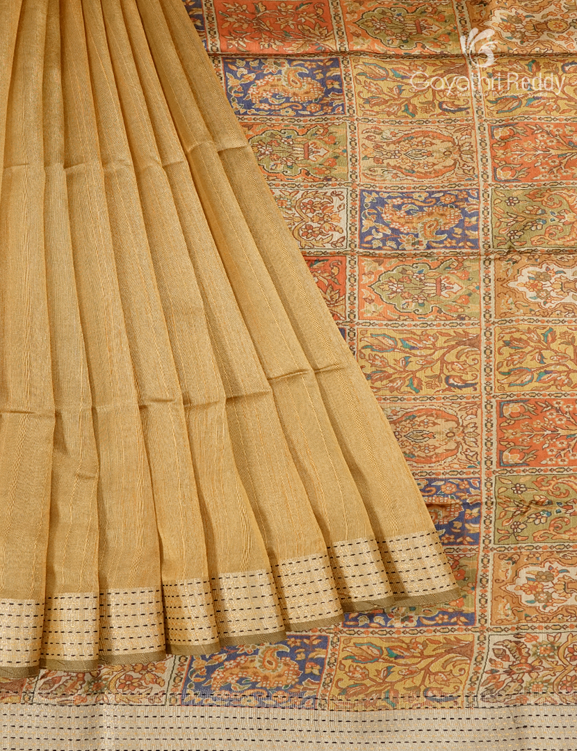 Semi Tussar Saree in Sandalwood