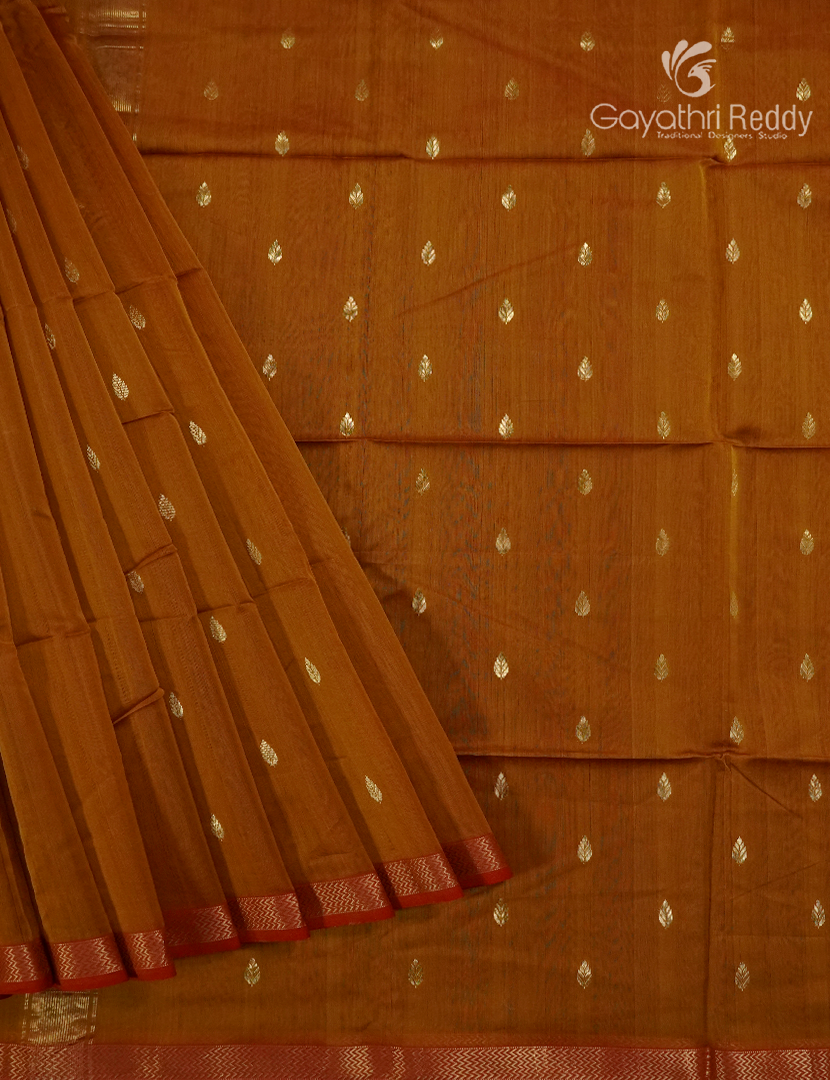 Pure Chanderi Sico Saree in Deep Mustard