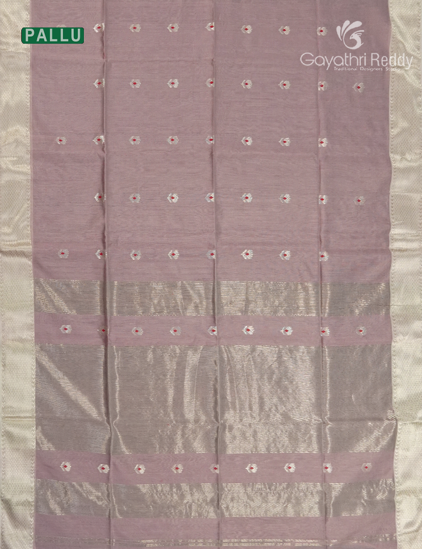 Pure Chanderi Sico Saree in Pastel onion Pink