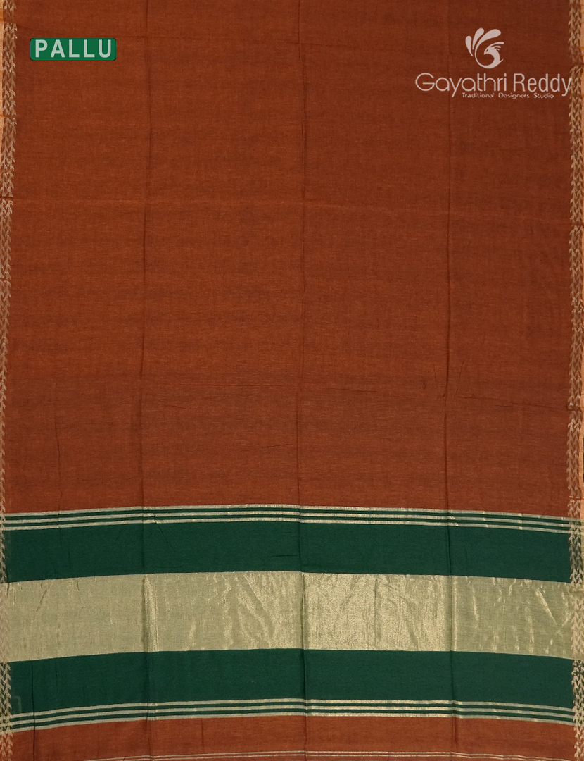 Jamdani Cotton Saree in Deep Mustard
