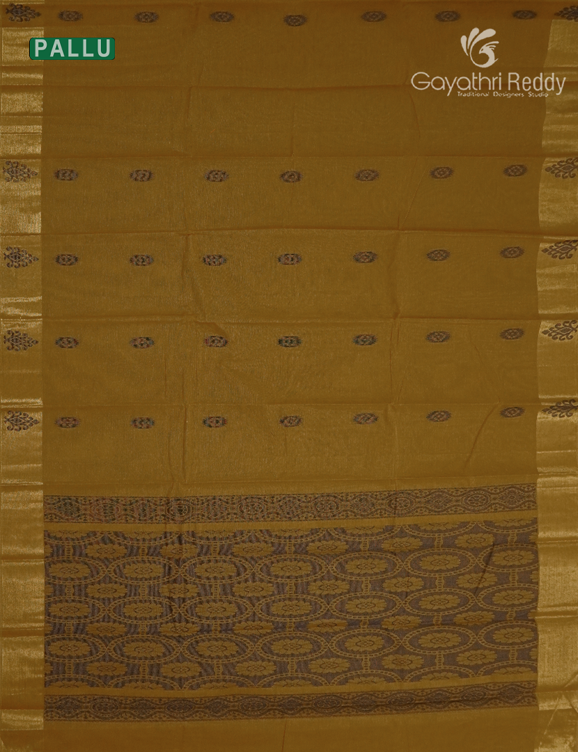 Pure Kanchi Cotton Saree in Deep Mustard
