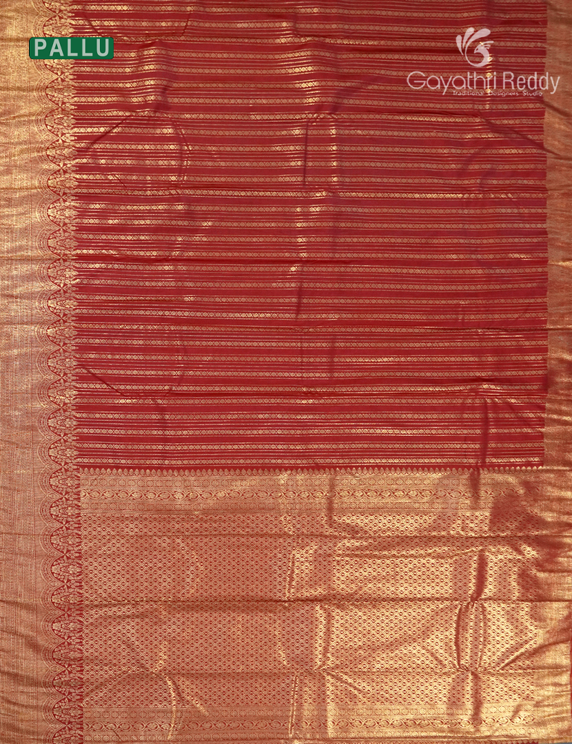 Semi Kanchipuram Silk Saree in Maroon Red