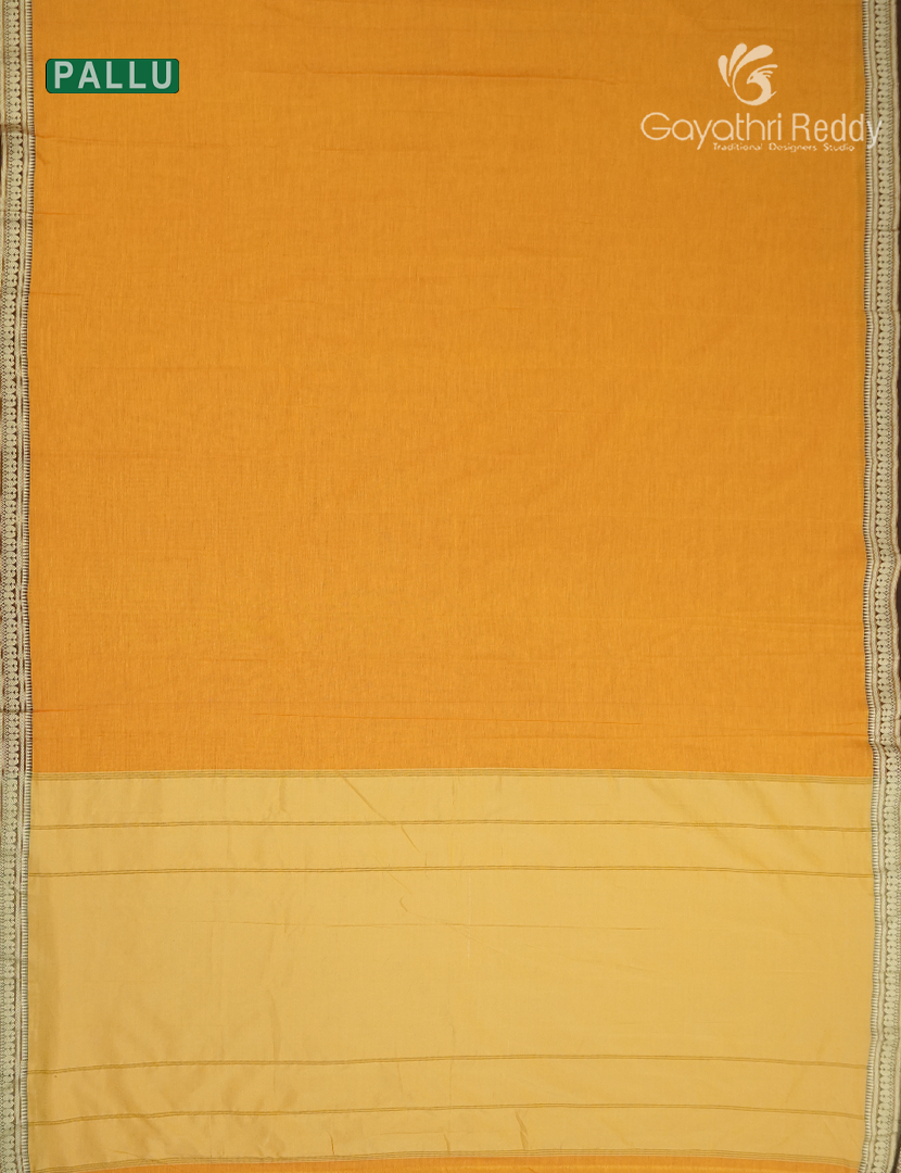 Pure Narayanpet Cotton Saree in Turmeric