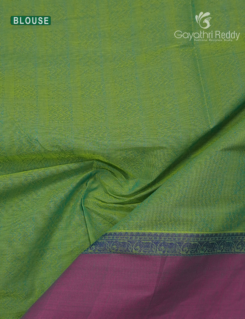 Pure Kanchi Cotton Saree in Sea Green