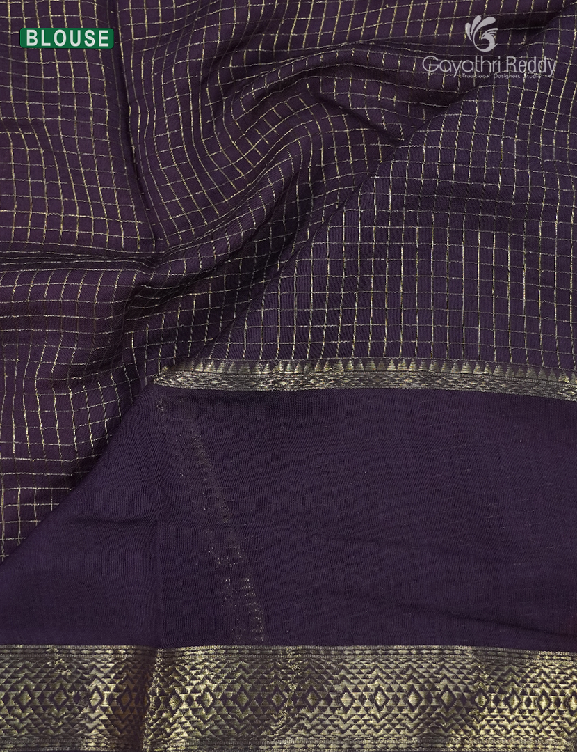 Semi Mysore Crepe Saree in Orange and Deep Violet