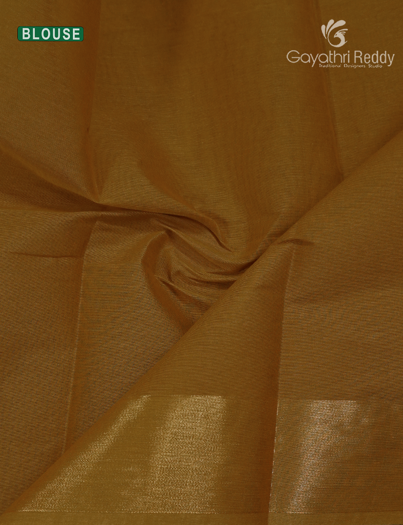 Pure Kanchi Cotton Saree in Deep Mustard