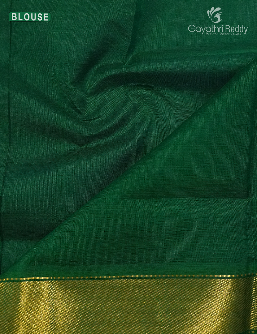 Pure Arani Sico Saree in Peach and Mango Green