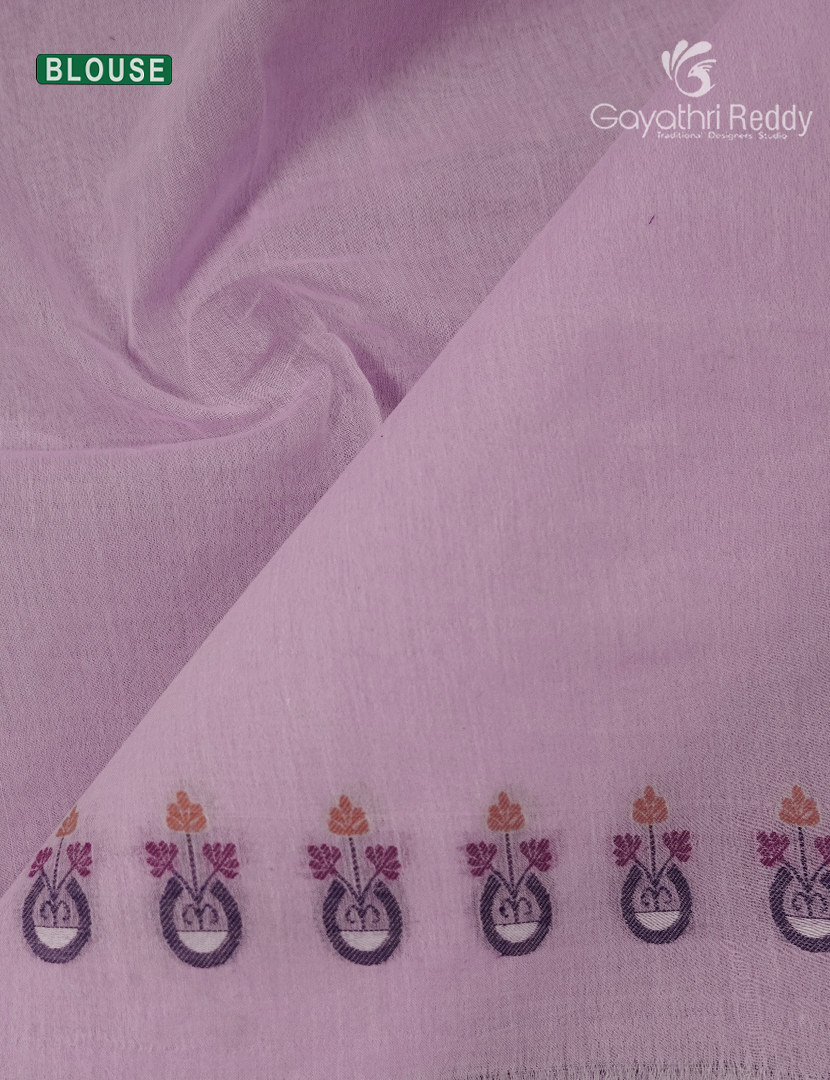 Jamdani Cotton Saree in Lilac