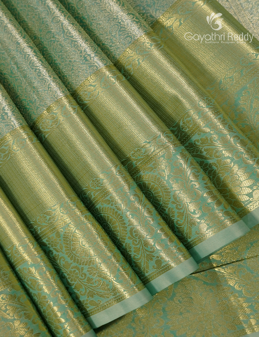 Semi Kanchipuram Silk Saree in Mint Green