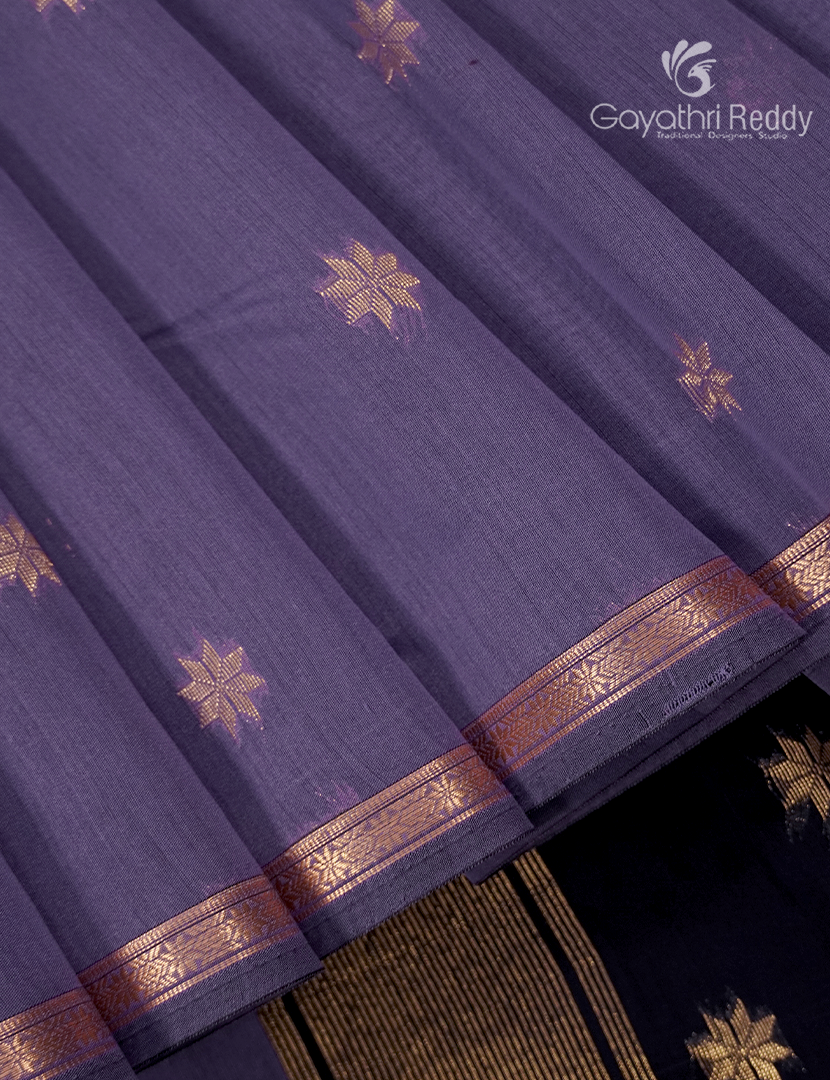 Kanchipuram Sico Saree in Lavender and Deep Blue