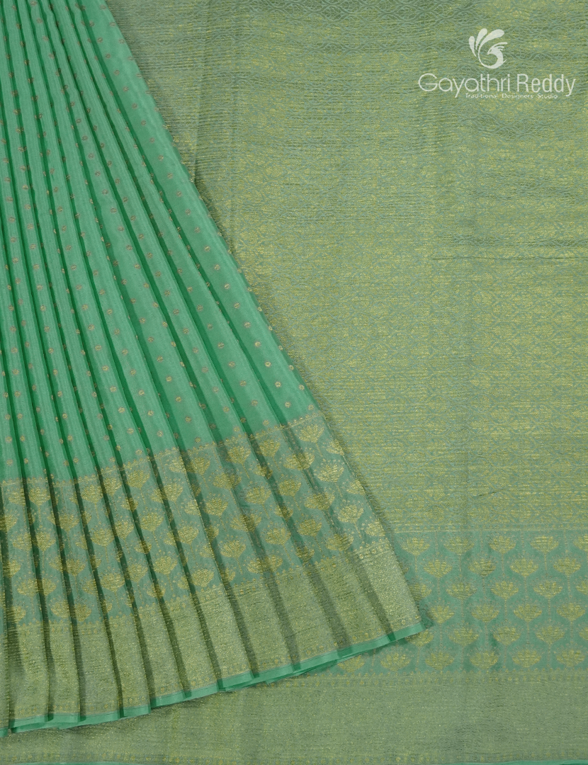Pure Mysore Silk Saree in Pista Green