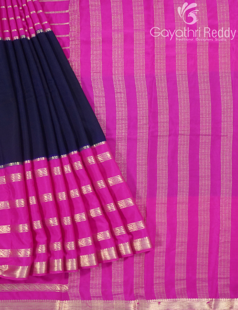 SEMI MYSORE CRAPE SAREE-SMC350