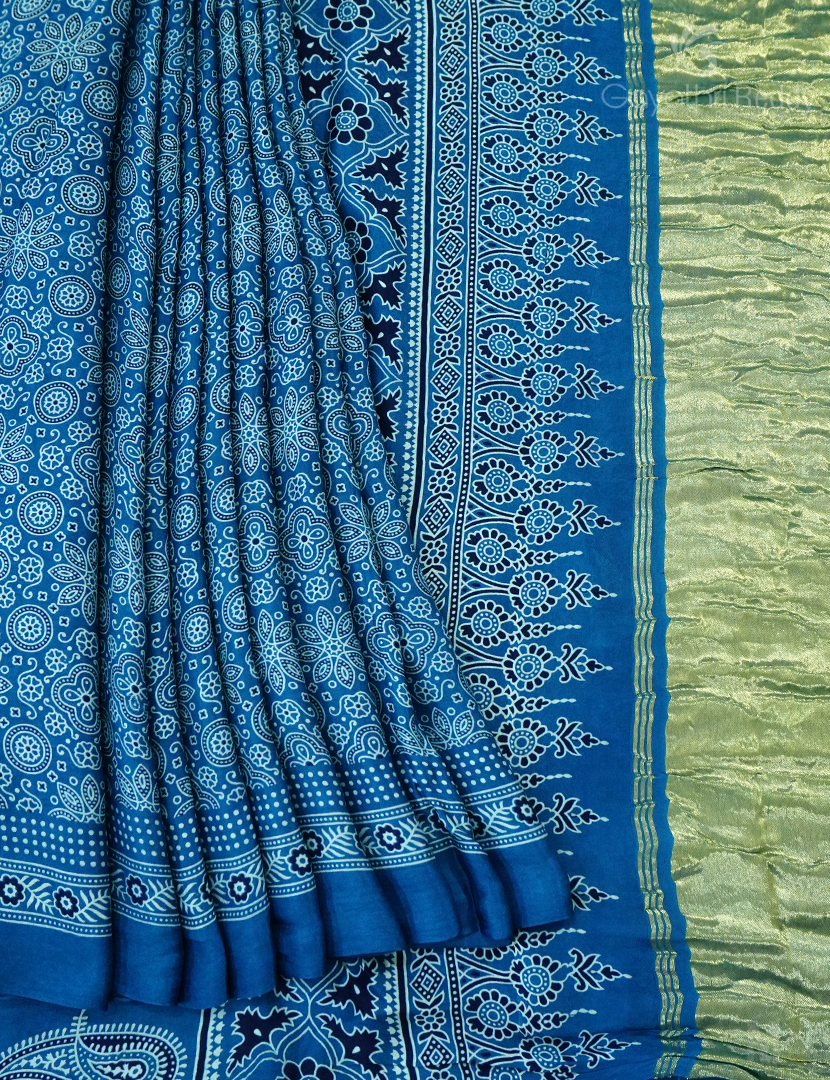 MODAL AJRAKH PRINT SAREE-PMS84