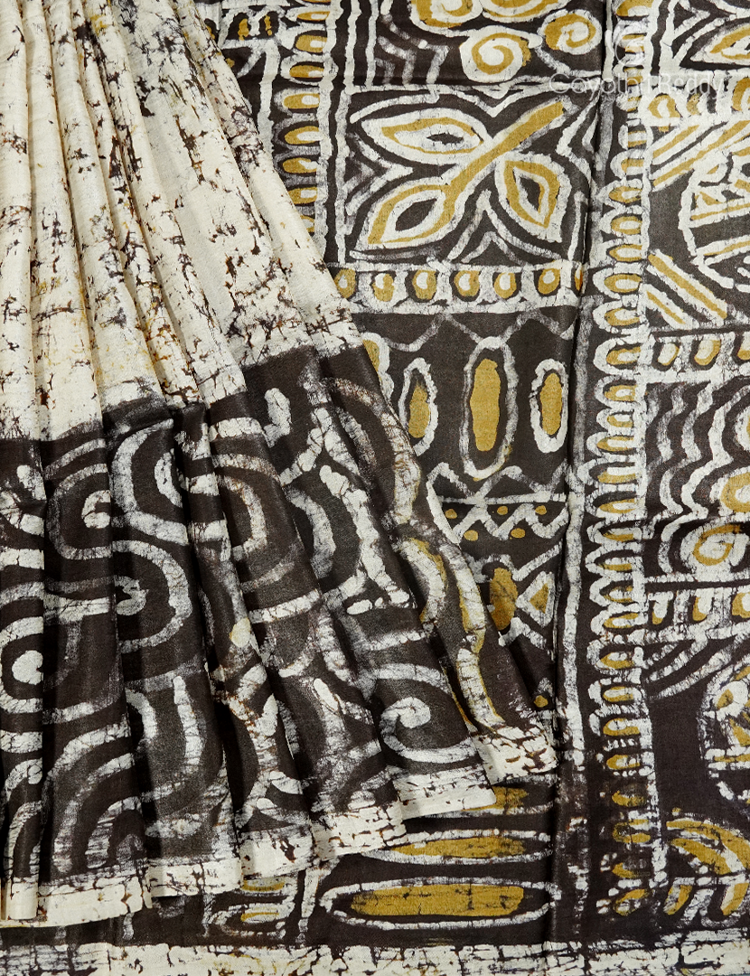 PURE DESI TUSSAR PRINTED SAREE-TS1581