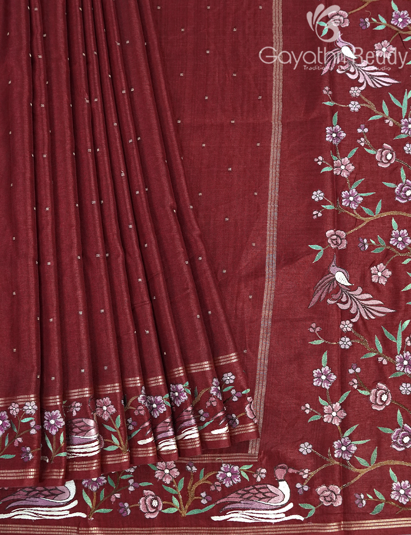 KHADI SILK WORK SAREE-KSW3