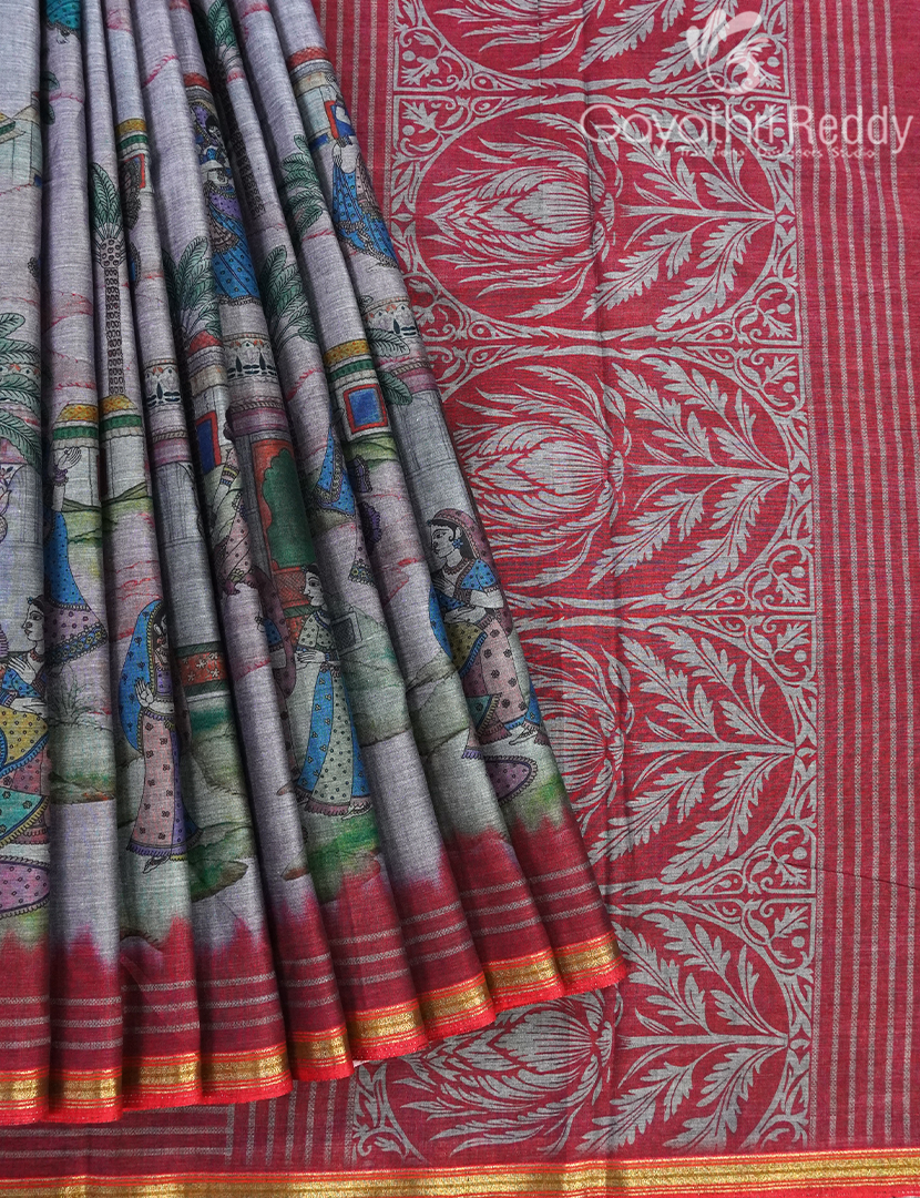 CHANDERI PRINTED SAREE-CHS254