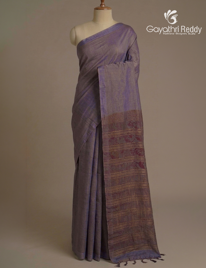 Pure Munga Silk Saree in Light Wine