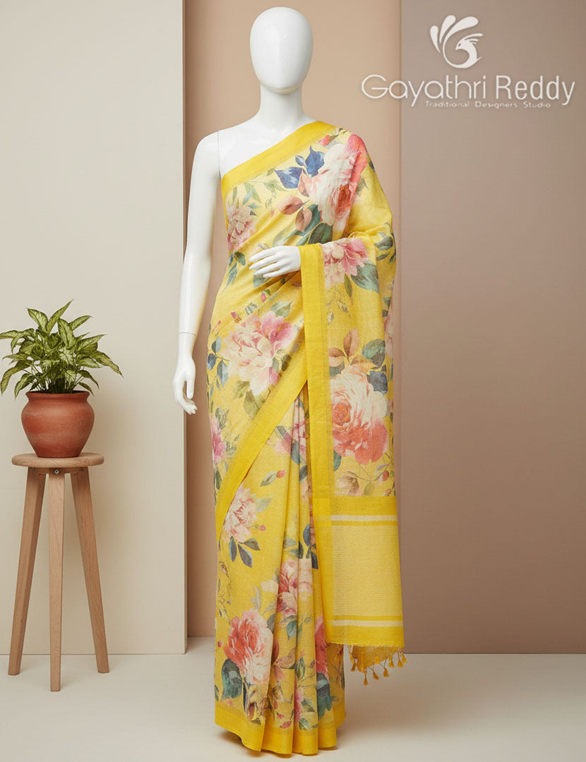 PURE LINEN SAREE-L1435