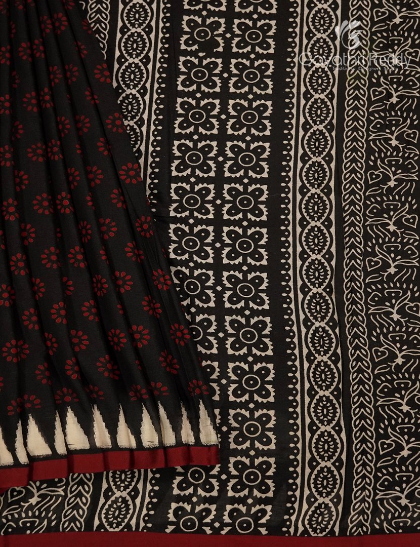 Vidharbha Cotton Saree in Black