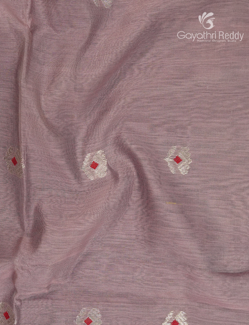 Pure Chanderi Sico Saree in Pastel onion Pink