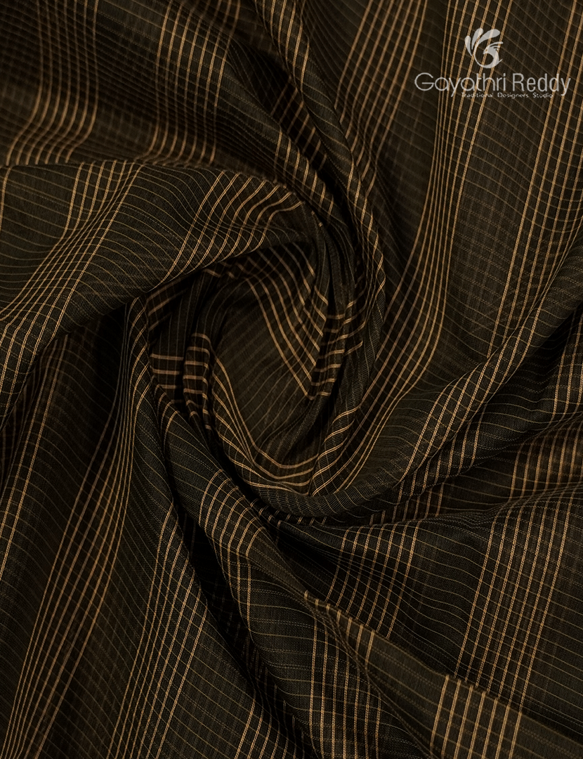 Semi Ikat Sico Saree in Olive Green