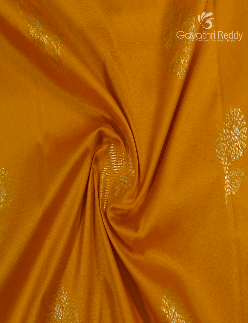 Semi Kanchipuram Art Silk Saree in Mustard and Deep Pink