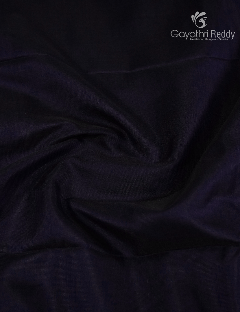 Pure Chanderi Sico Saree in Black and Peacock Blue