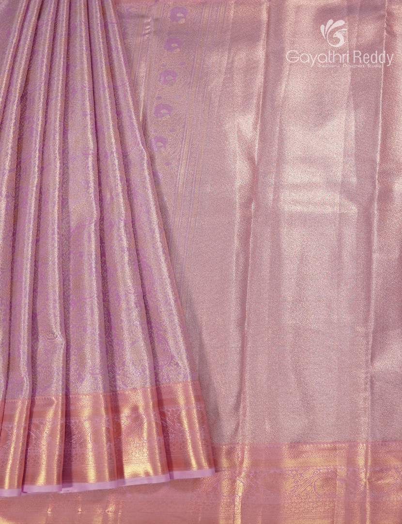 Semi Kanchipuram Silk Saree in Baby Pink