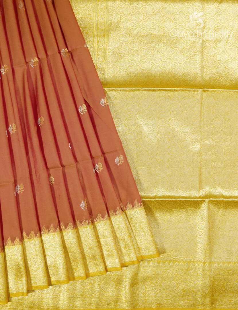 Semi Kanchipuram Art Silk Saree in Deep Mustard