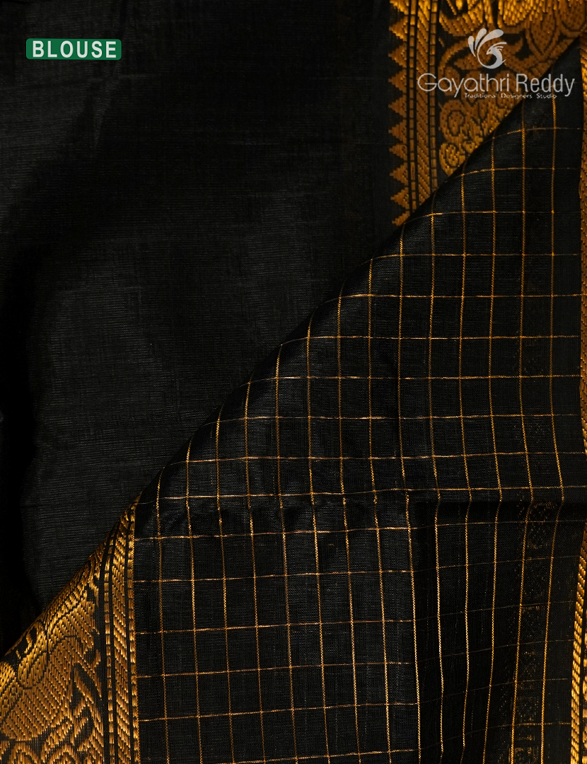 Pure Mangalagiri Langa Voni Set in Black