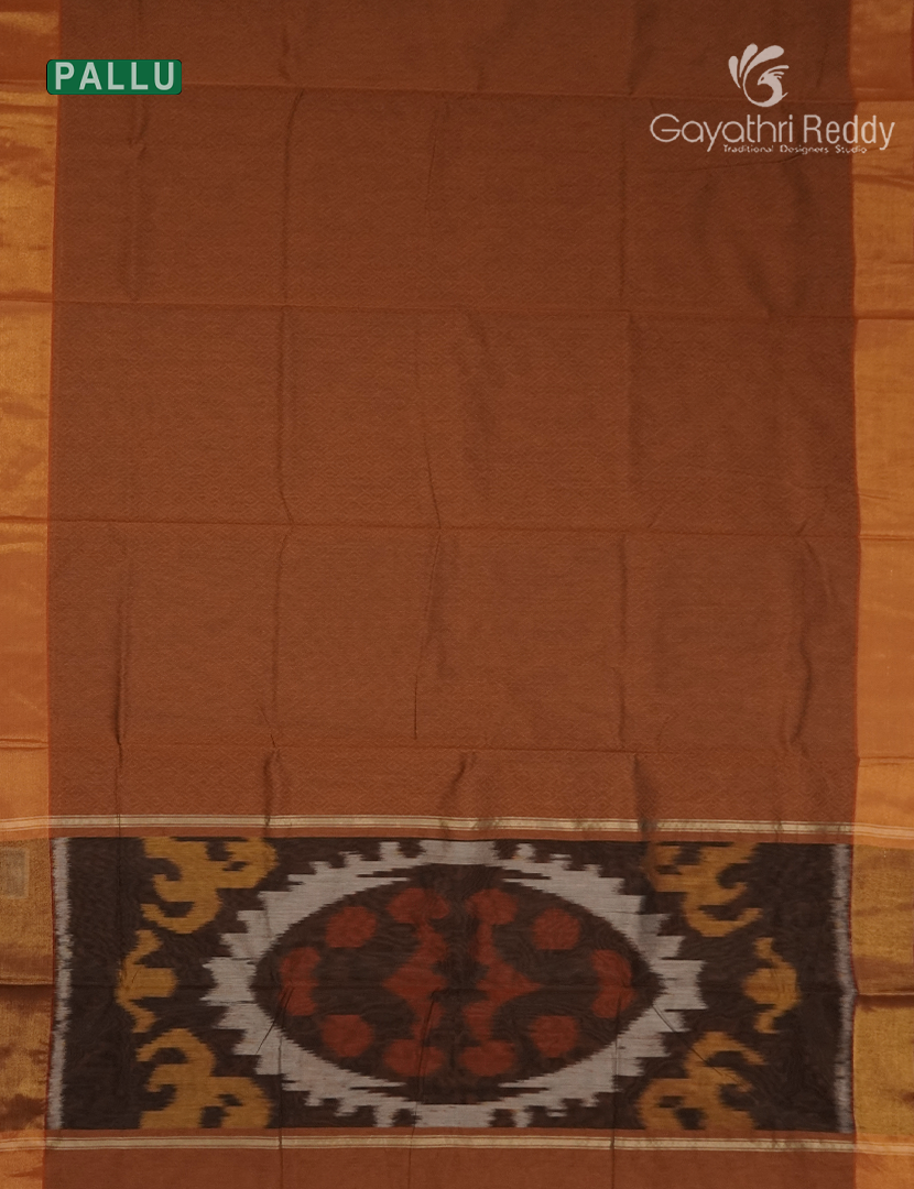 Semi Ikat Sico Saree in Mustard