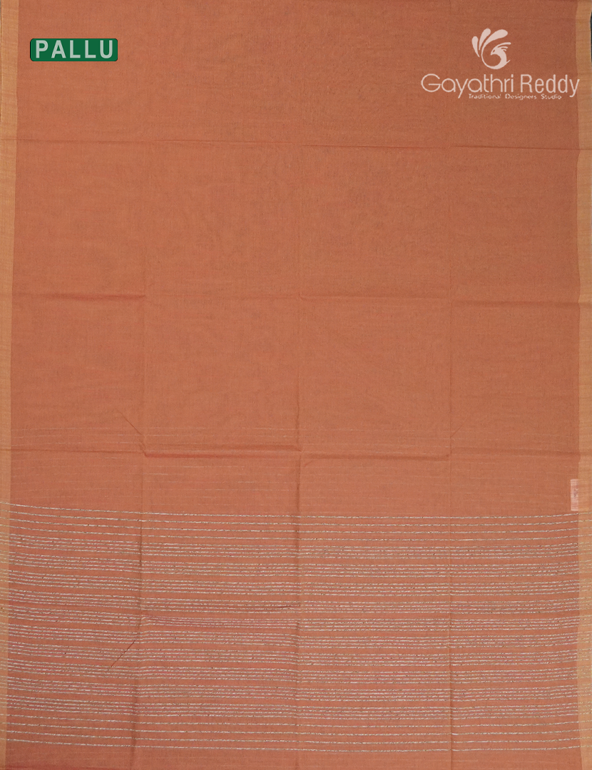 Pure Handloom Cotton Saree in Peach