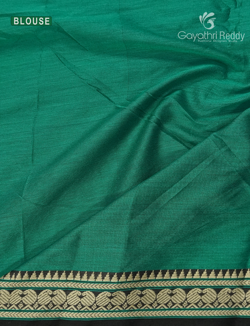 Pure Narayanpet Cotton Saree in Sea Green
