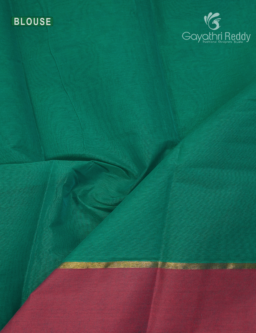 Pure Kanchi Cotton Saree in Rama Blue