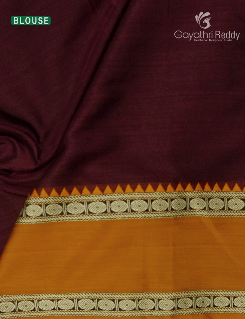 Pure Narayanpet Cotton Saree in Deep Maroon