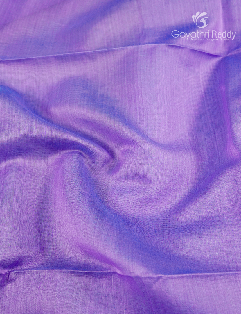 Pure Chanderi Sico Saree in Lavender and Rani Pink
