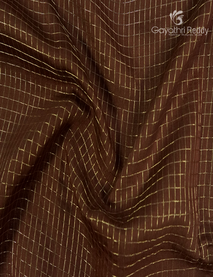 Semi Mysore Crepe Saree in Brown and Ruby Pink