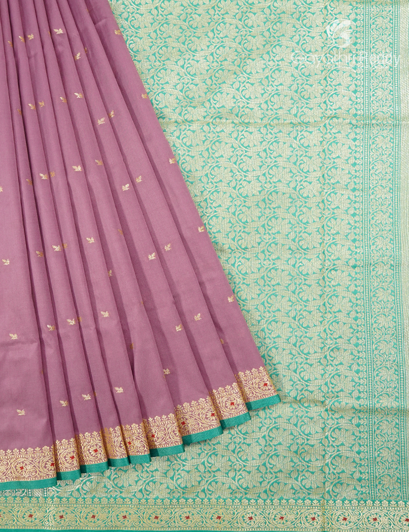 Semi Katan Silk Sare in Mauve Pink