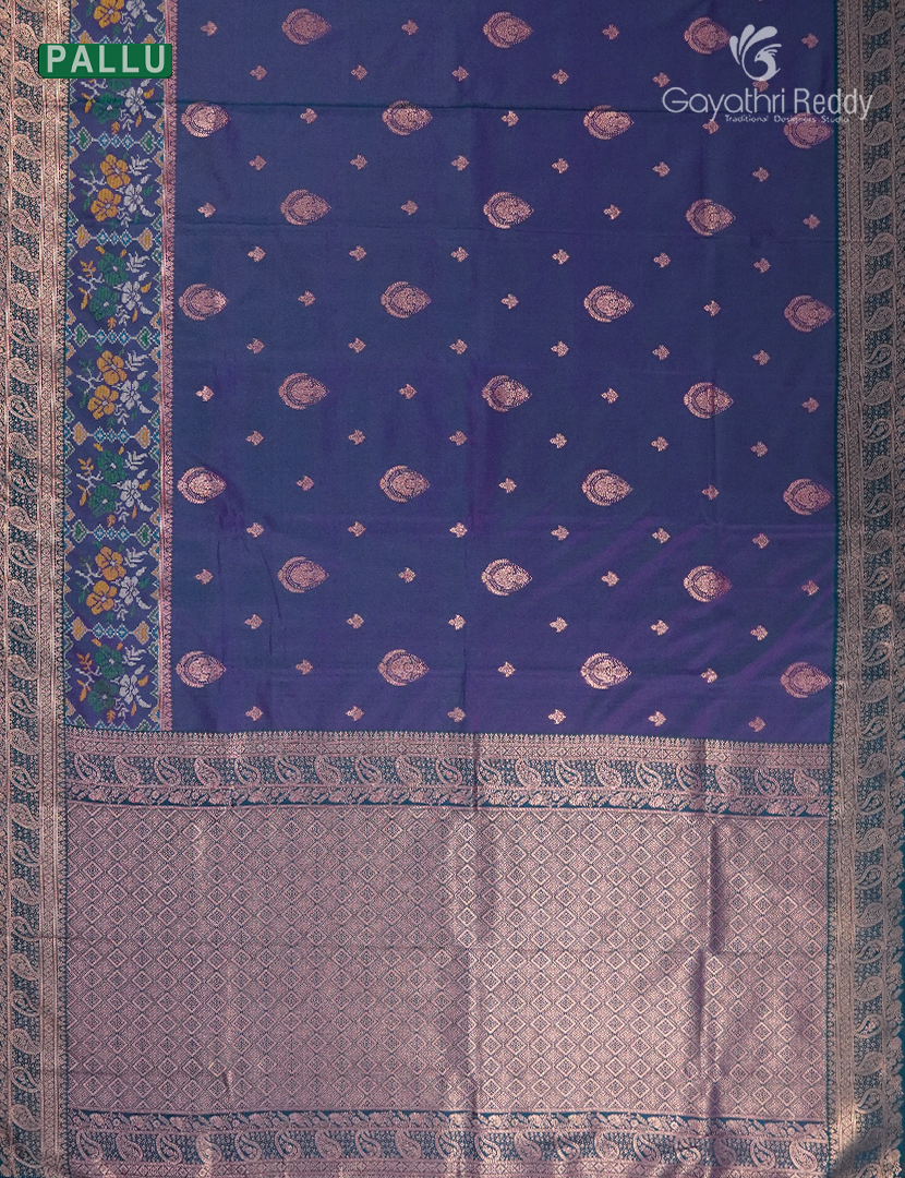 Semi Kanchipuram Art Silk Saree in Navy Blue