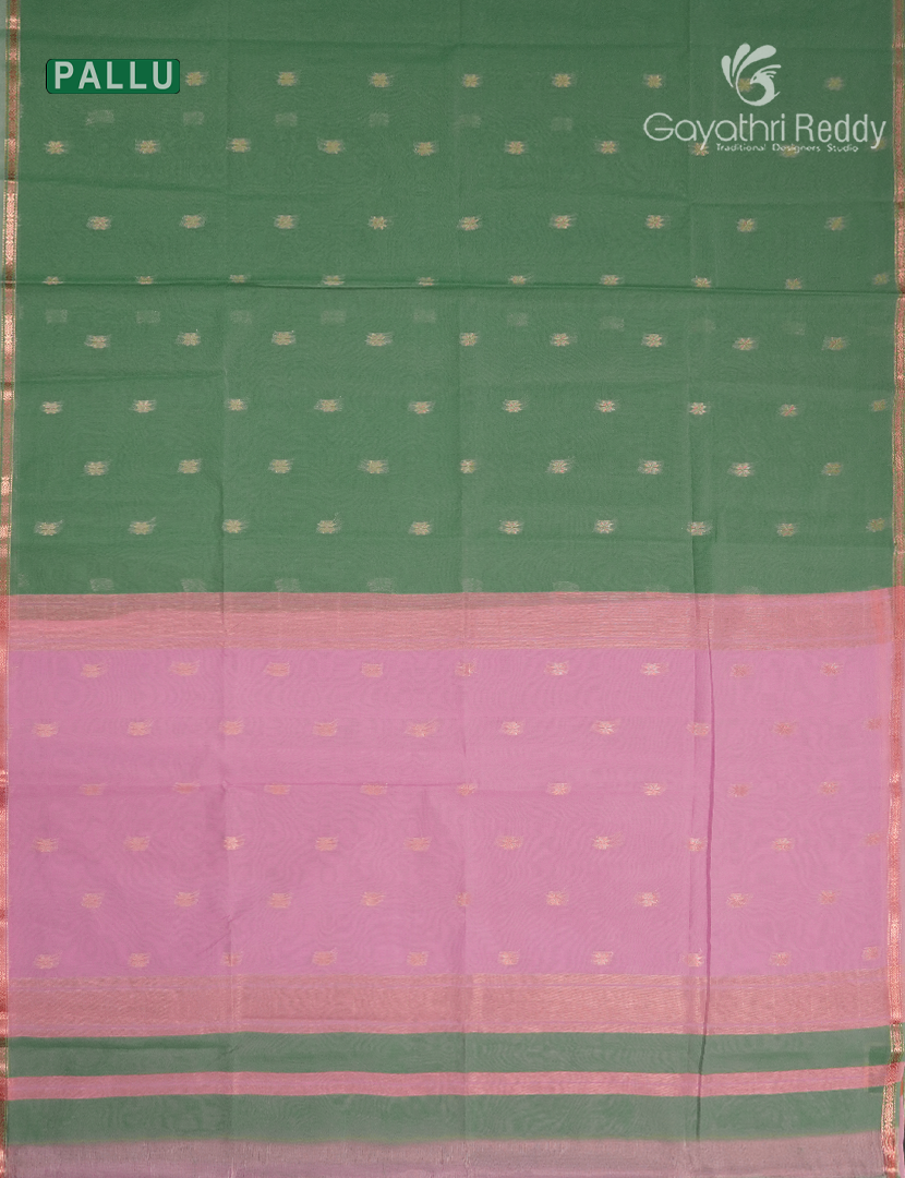 Kanchipuram Sico Saree in Sea Green and Baby Pink